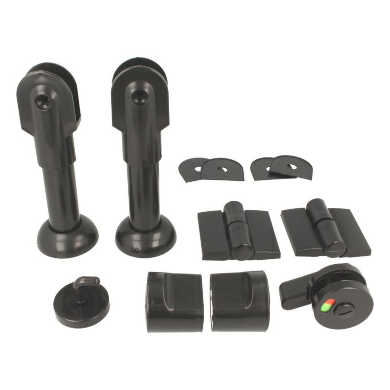 Okucia kabiny toaletowej WC Hakner 16-18mm czarny prawy zestaw - 1 kpl