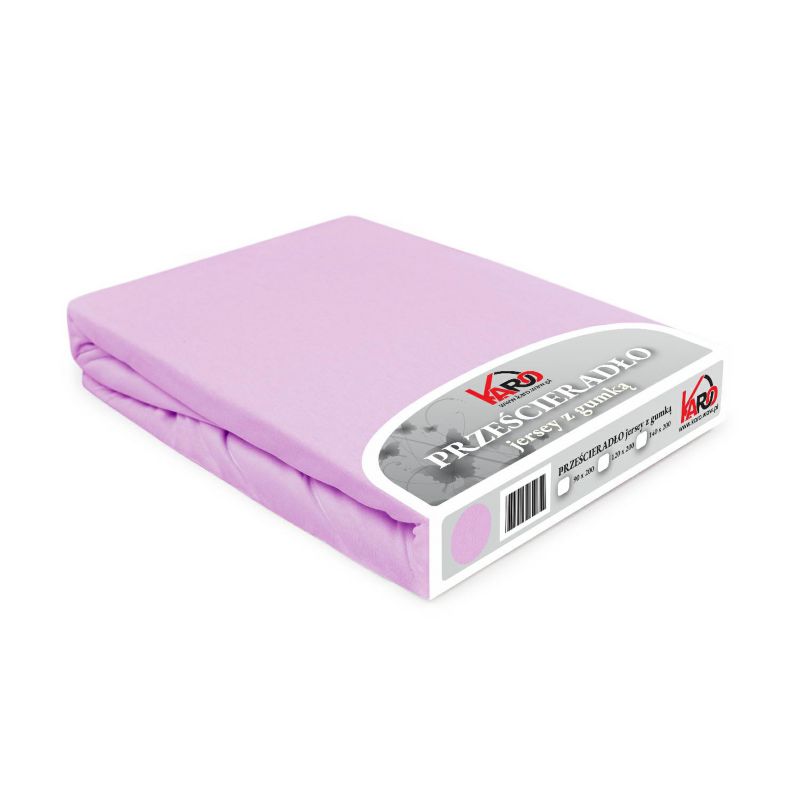 Prześcieradło jersey z gumką KARO 140x200 wrzosowe 1 szt.