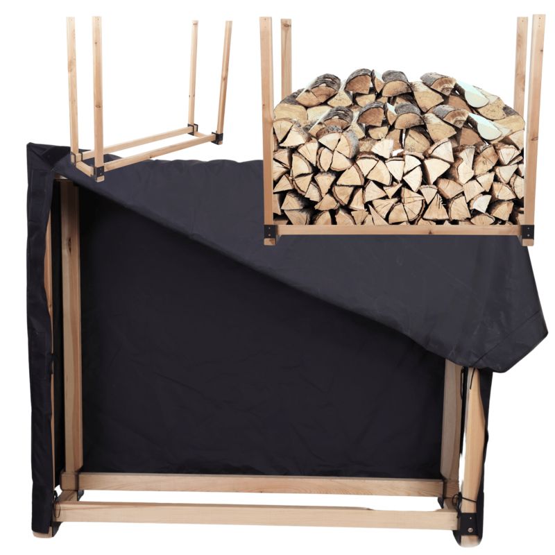 Stojak na drewno kominkowe MODO24 wiata z pokrowcem drewutnia 0,5 m3 1 szt.