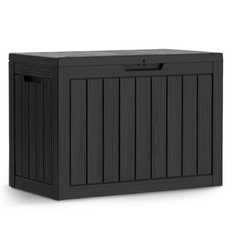 Skrzynia ogrodowa pojemnik na poduszki i narzędzia balkon taras AKORD wodoodporna 170L plastikowa czarna 1 szt.