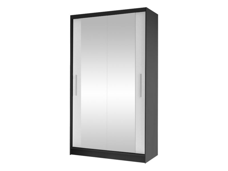 Szafa MIRJAN 24 z drzwiami przesuwnymi Costa VII czarny/biały 1 szt.