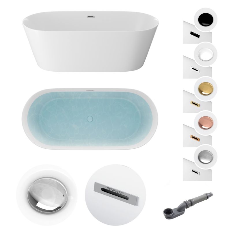 Wanna wolnostojąca SEVANTE FORNALUX 180x80 cm biała 1 szt.