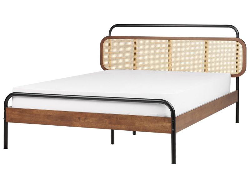 Łóżko Rattan Boussicourt 140 x 200 cm Ciemnobrązowy 1 szt.