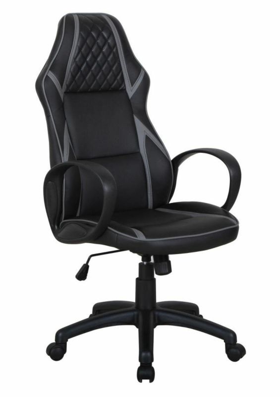 Fotel biurowy ergonomiczny Merle INTESI czarny skórzany obrotowy z podłokietnikami do biurka 1 szt.