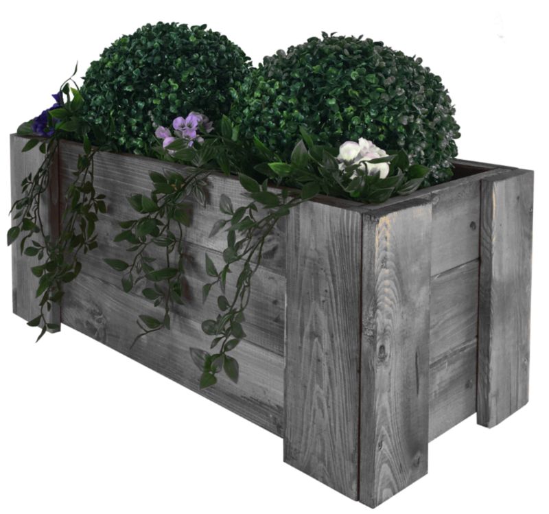 Skrzynia drewniana MODO24 zielnik EKO 30x60x30 cm kolor szary 1 szt.