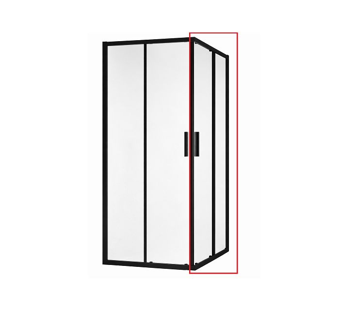 Drzwi przesuwne do narożnej kabiny prysznicowej Ravak Blix Slim BLSRV2K 90 czarna szkło transparent 1szt
