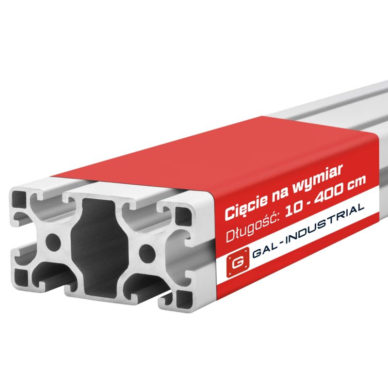 PROFIL KONSTRUKCYJNY ALUMINIOWY GAL-INDUSTRIAL 40x80 R8 380cm ANODOWANY CIĘCIE NA WYMIAR 1 szt.