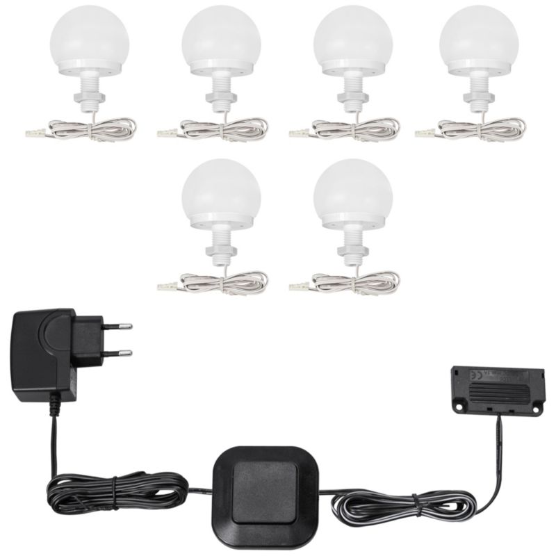 Oświetlenie LED do toaletki FURNIKA lampki do lustra zestaw 6szt.