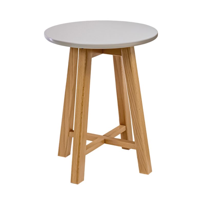 Okrągły Stolik Kawowy 35x45 cm do Salonu - Stół Pomocniczy MDF Nogi Bukowe - Skandynawski Stolik na Kawę 1szt.