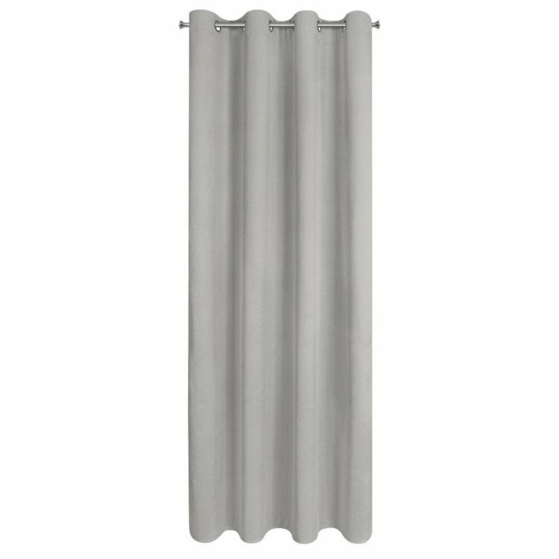 Zasłona NITA Eurofirany 140 x 250 cm blackout stalowa welwetowa 100% zaciemniająca 1 szt.