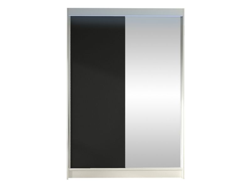 Szafa MIRJAN 24 z drzwiami przesuwnymi Lino I z oświetleniem RGB biały/czarny 1 szt.