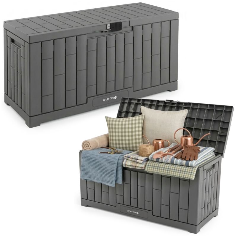 Skrzynia ogrodowa Be-active.pl na balkon i taras 227L duża solidna stabilna antracyt 1 szt.