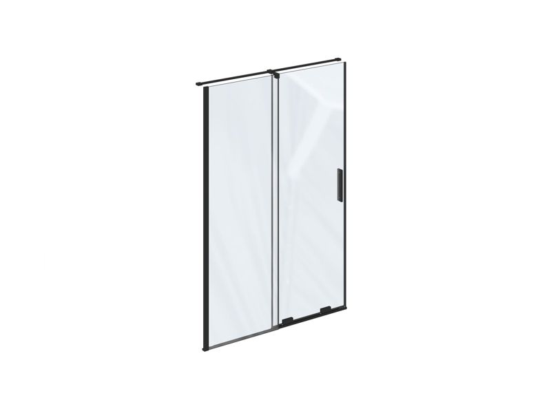 Drzwi prysznicowe przesuwne Ravak Roll RODP2 110 dwuczęściowe szkło transparent czarne 1 szt