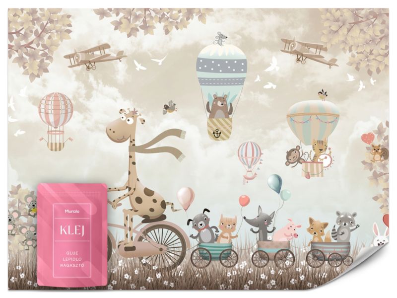 Fototapeta Muralo Śmieszne Zwierzątka na Rowerach 450x315 cm 1szt.