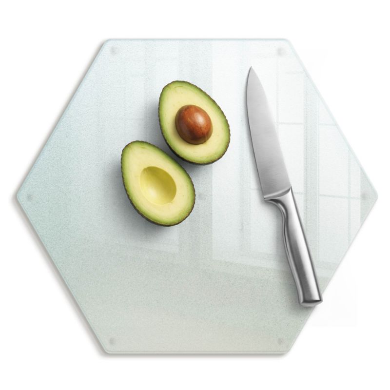 Deska Do Serwowania Wallfluent h40 cm Efekt Mrożonego Szkła Hartowana Transparentna, Higieniczna Taca 1 szt.