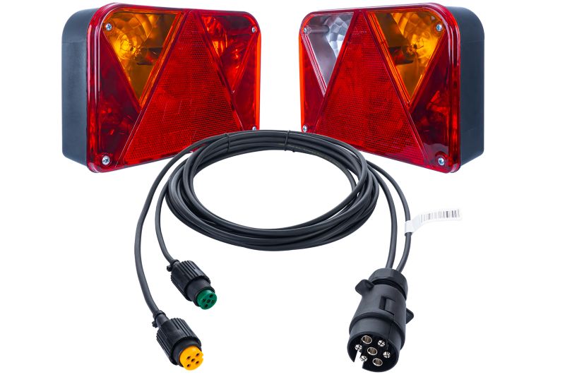 Lampy tylne DOBPLAST DPT35 + wiązka MANTES 4m 7PIN do przyczepy 1 szt.