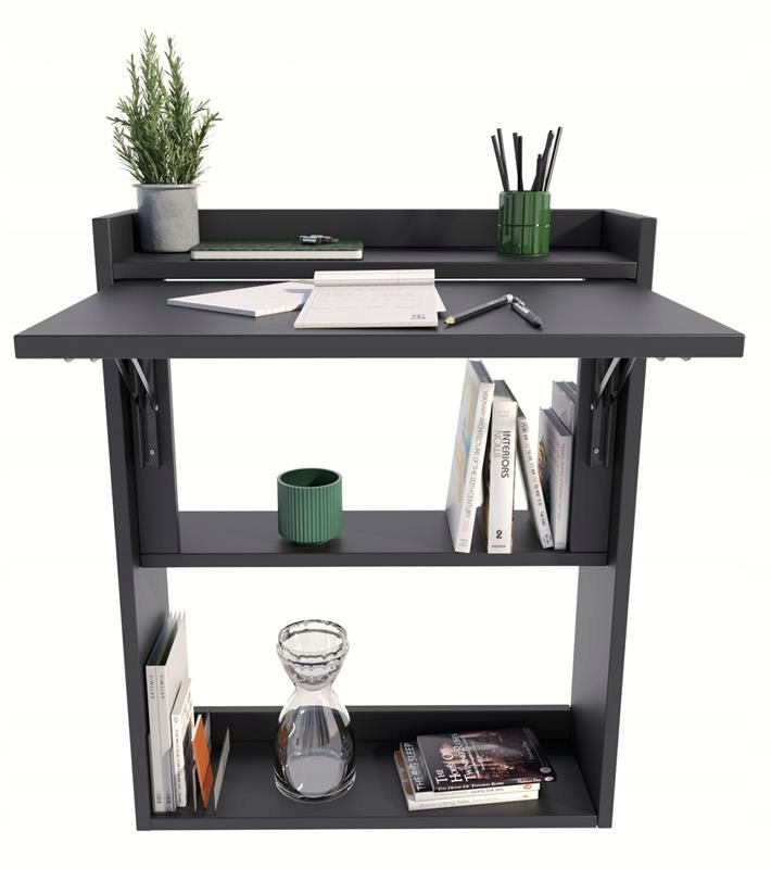 Biurko Matkam ścienne składane Per czarny 1 szt.