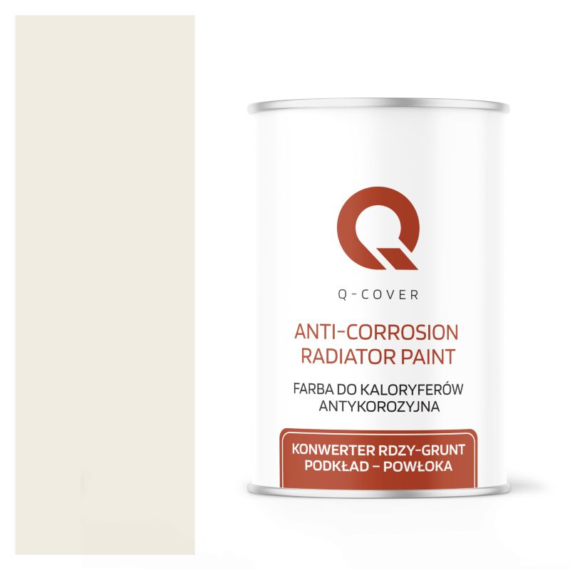 Farba do Kaloryferów Antykorozyjna Q-Cover Biały alpejski RAL9010 Wysoki Połysk 1L