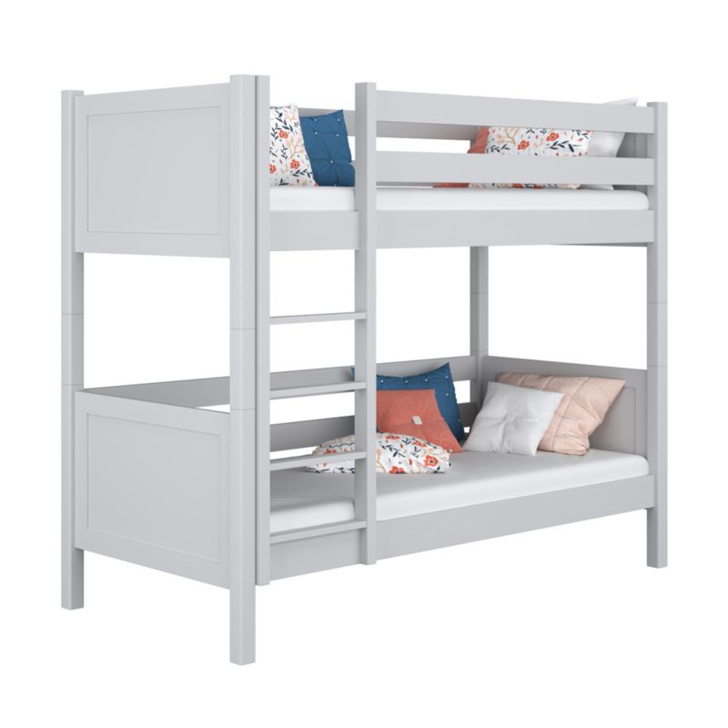 Drewniane łóżko N-WOOD piętrowe N02 popielaty 80x180 1szt.