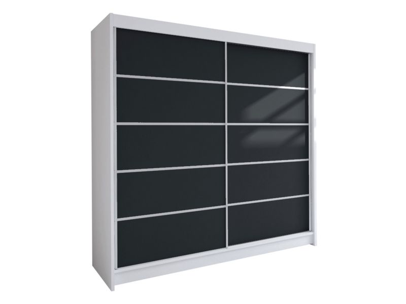 Szafa MIRJAN 24 z drzwiami przesuwnymi Talin IV biały/czarny 1 szt.