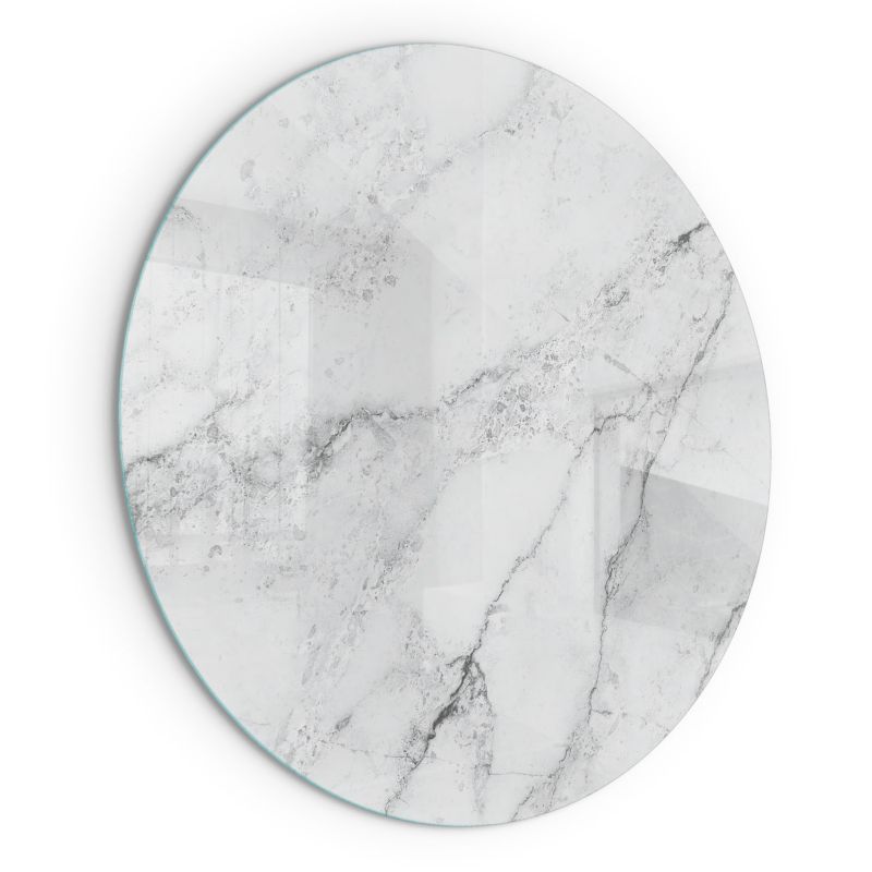 Szklana Podkładka Pod Kominek Okrąg Wallfluent Fi70 cm Marmurowa faktura z żyłkami 1 szt.