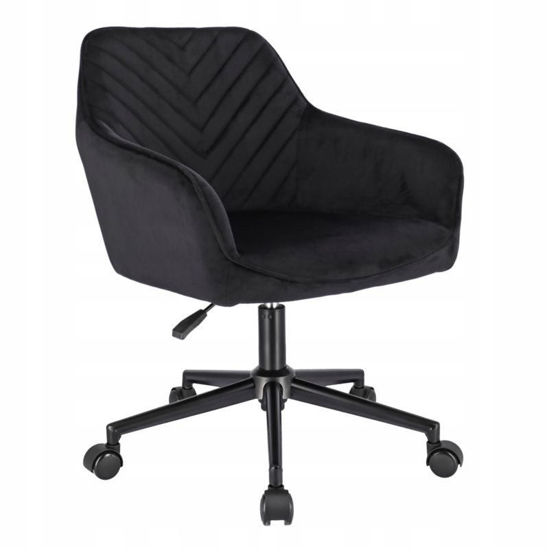 Fotel biurowy JUMI elegancki obrotowy regulowana wysokość NAPOLI czarny na czarnej stopie 1 szt.