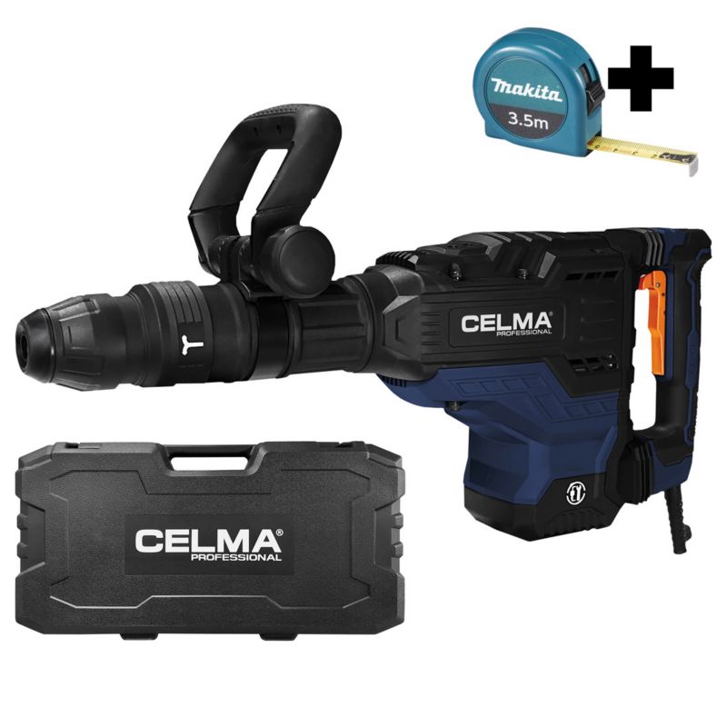 Zestaw Młot wyburzeniowy CELMA Professional PRWg 45GEO 1700W SDS-MAX 45J + miara MAKITA 3,5m 1 szt.