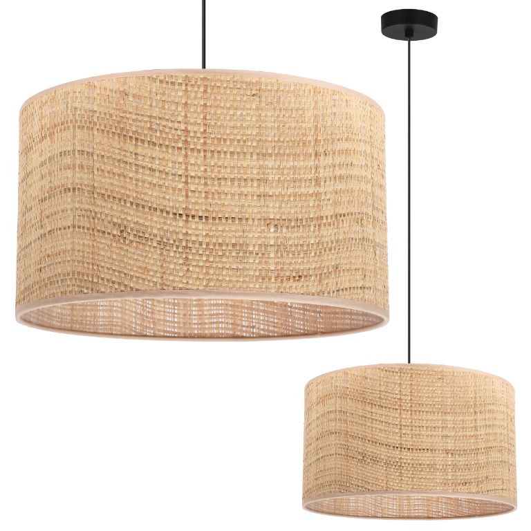 Lampa sufitowa wisząca Light Home LH Rattan 1x E27 60W klosz 35 cm rattan/czarny 1szt.