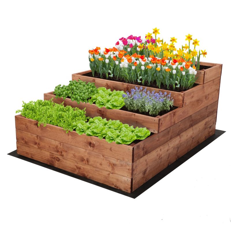 Skrzynia ogrodowa MODO24 54x90x120 cm brązowa impregnacja szeroki wysoki 1 szt.