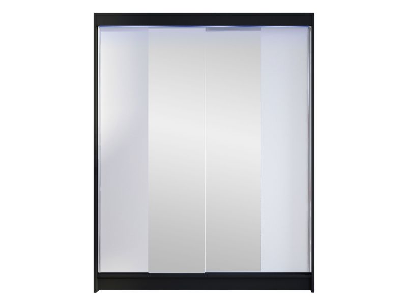 Szafa MIRJAN 24 z drzwiami przesuwnymi Camino II z oświetleniem RGB czarny/biały 1 szt.