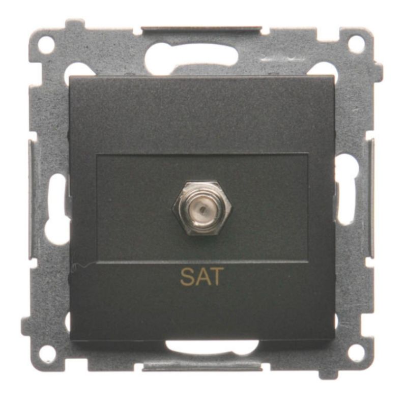 Gniazdo Antenowe Pojedyncze 1X Simon 54 Satelitarne Typ F Antracyt 1 szt.