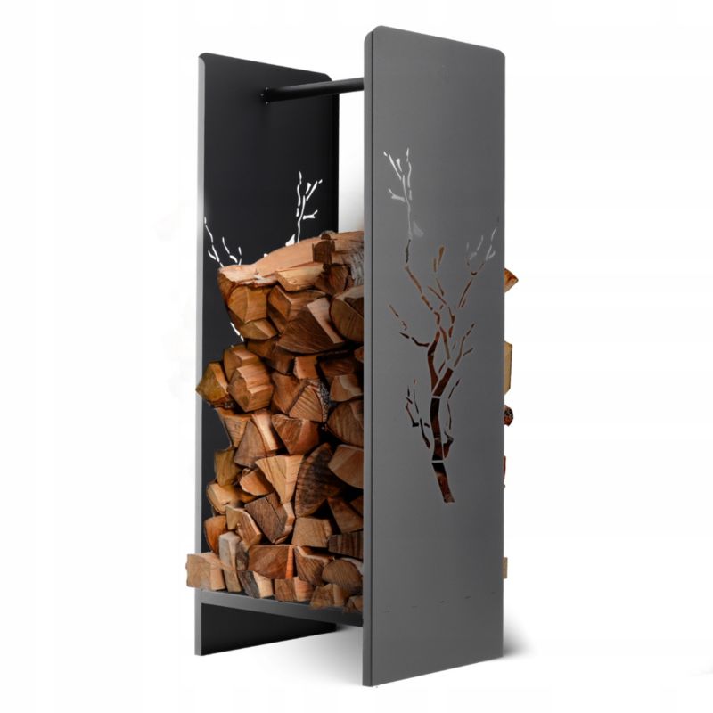 Stojak Na Drewno Kominkowe KADAX Opałowe metalowy 90 cm Półka Regał Duży Solidna 1szt.