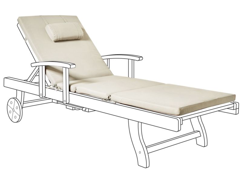 Poduszka na krzesło ogrodowe Toscana/java/amantea premium 188 x 59 cm Beżowoszary 1 szt.