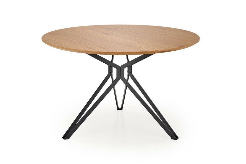 Stół okrągły do jadalni Class INTESI 120 cm dąb złoty czarny nowoczesny loftowy 1 szt.