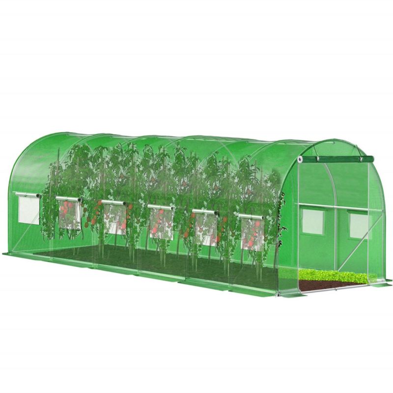 Tunel ogrodowy Springos UV-4 140g/m2 szklarnia foliowa 6x3x2 m zielona warzywniak 1 szt.