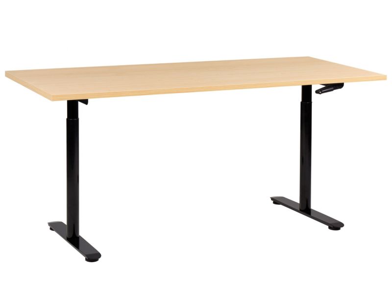 Biurko regulowane manualnie Destinas Czarny/ jasny brąz 180 cm 72 cm 1 szt.