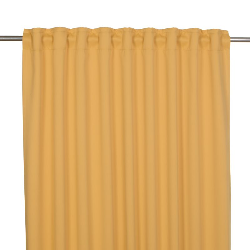 Zasłona zaciemniająca na taśmie GoodHome Cargill 140 x 300 cm musztardowa