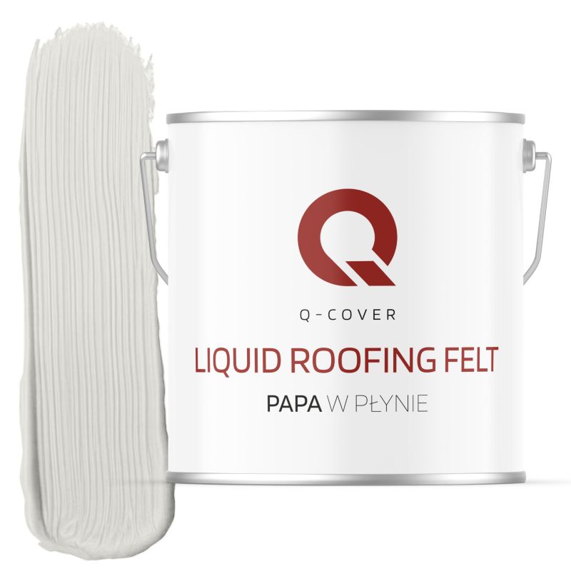 Papa w Płynie Uszczelniacz do Dachów Q-Cover Biały drogowy RAL9016 5KG