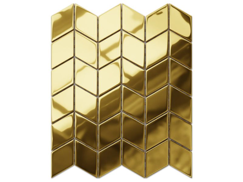 Mozaika szklana Ilcom chevron romb złota gold metallic 26.5 x 30.5 cm 1 szt.
