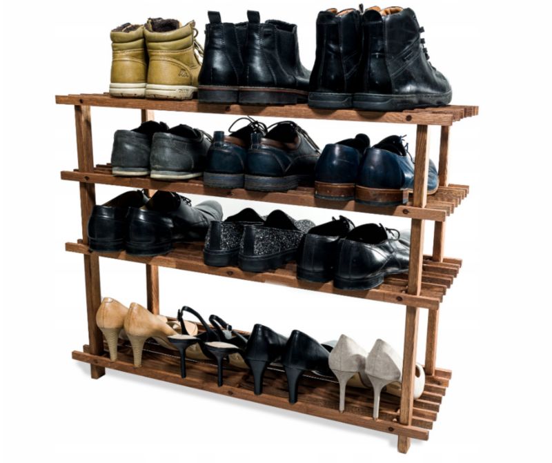 Regał na buty MODO24 sosnowy 4 półki brązowy 1 szt.
