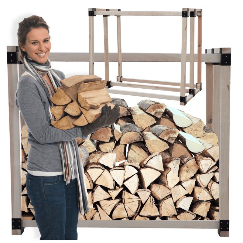 Stojak na drewno kominkowe MODO24 opałowe wiata zewnętrzna drewutnia 1,1 m3 1 szt.