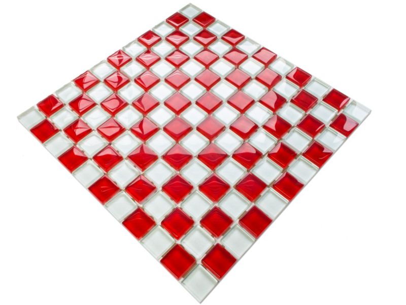 Mozaika szklana Ilcom szachownica biała czerwona 30x30cm 1 szt.