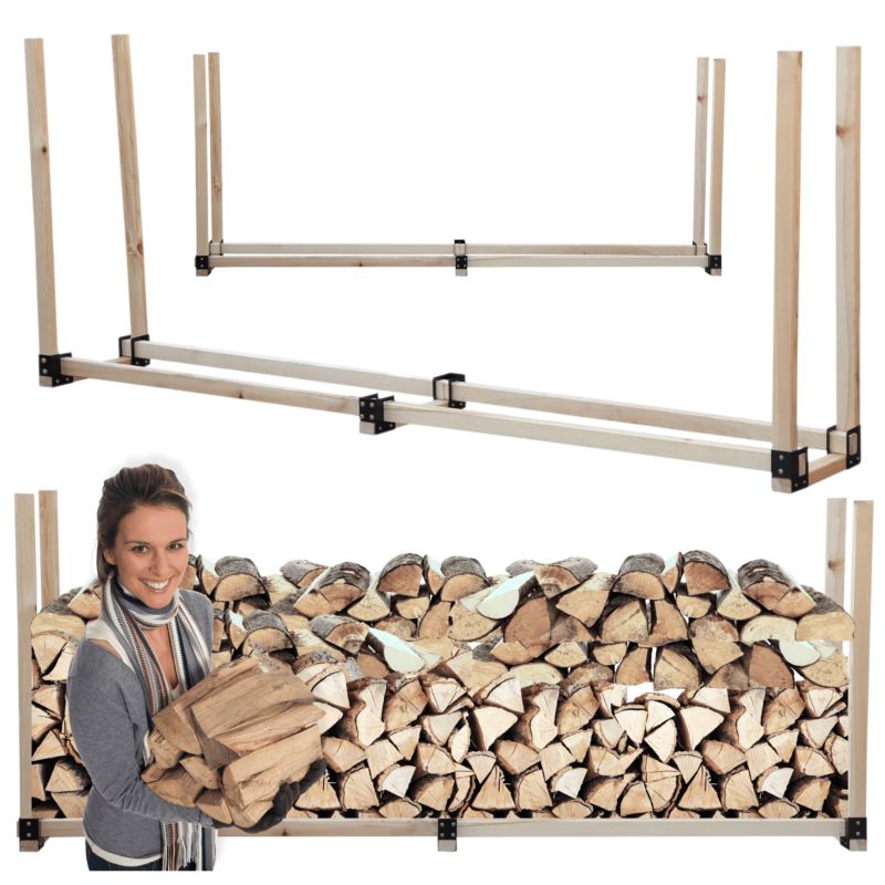 Stojak na drewno kominkowe MODO24 wiata na drzewo opałowe drewutnia 0,9 m3 1 szt.