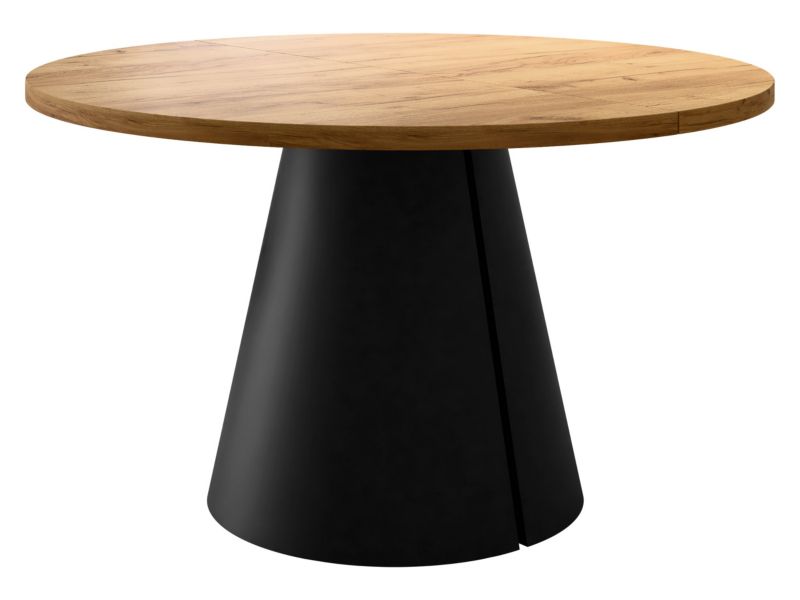 Stół okrągły rozkładany MIRJAN 24 Calma 100 czarny + dąb craft złoty 1 szt.