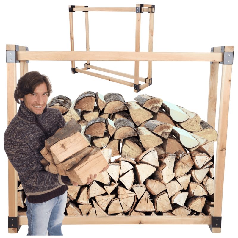 Stojak na drewno kominkowe MODO24 wiata na drzewo opałowe drewutnia 0,4 m3 1 szt.