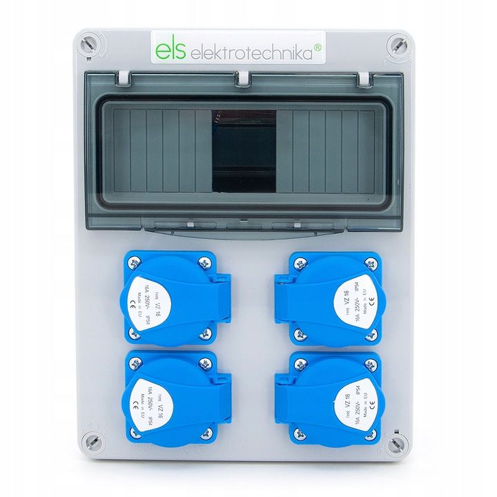 Rozdzielnica elektryczna 8-polowa ELS Elektrotechnika 8NO400 4x230V IP54 niewyposażona, okablowana, obudowa naścienna IP65, 1 szt.