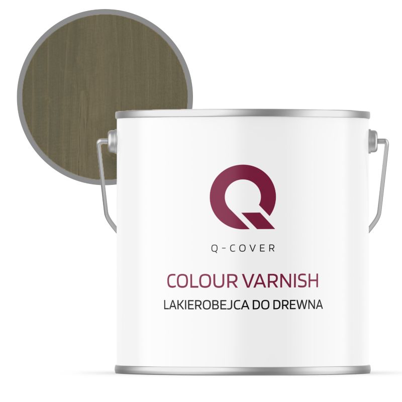 Lakierobejca do Drewna 3w1 Q-Cover Brąz złamany w szary RAL7013 Półmat 5L