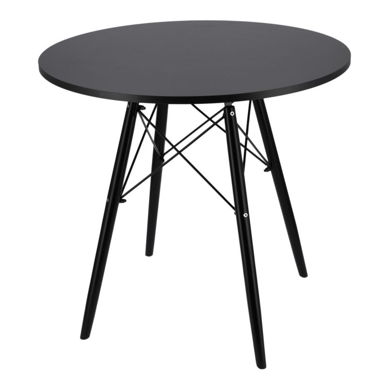 Okrągły stół JUMI Nowoczesny Skandynawski 80 cm Czarny do Salonu Jadalni Kuchni 1 szt.