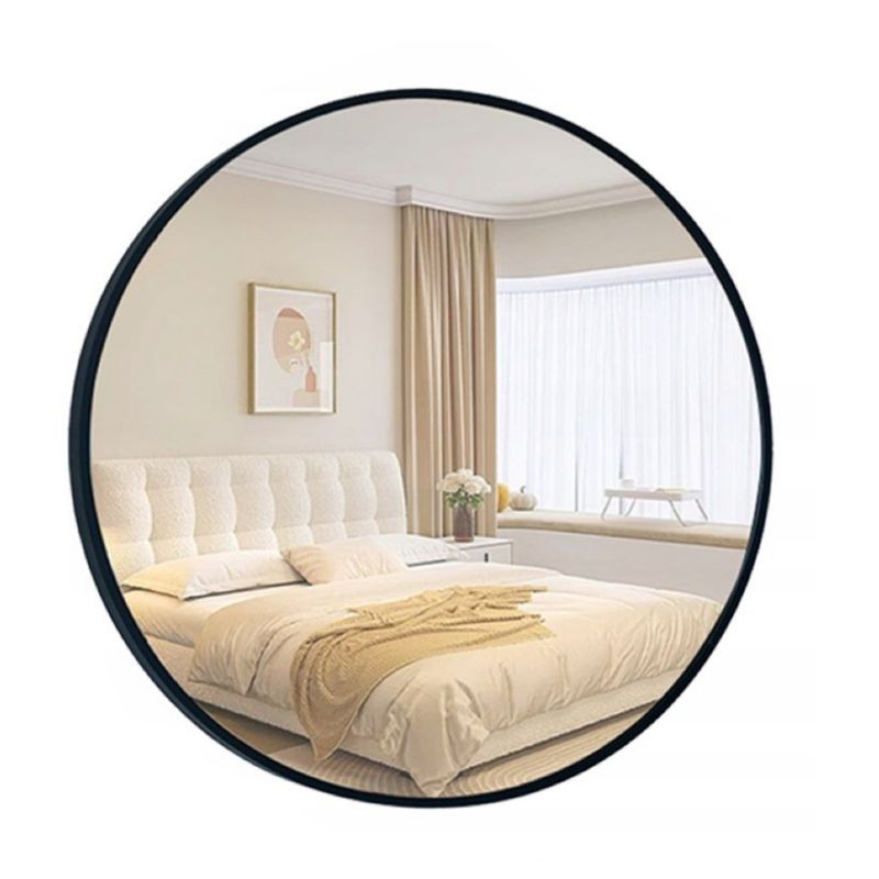 Duże lustro Rebiko okrągłe industrialne łazienkowe czarne 50cm 1 szt.