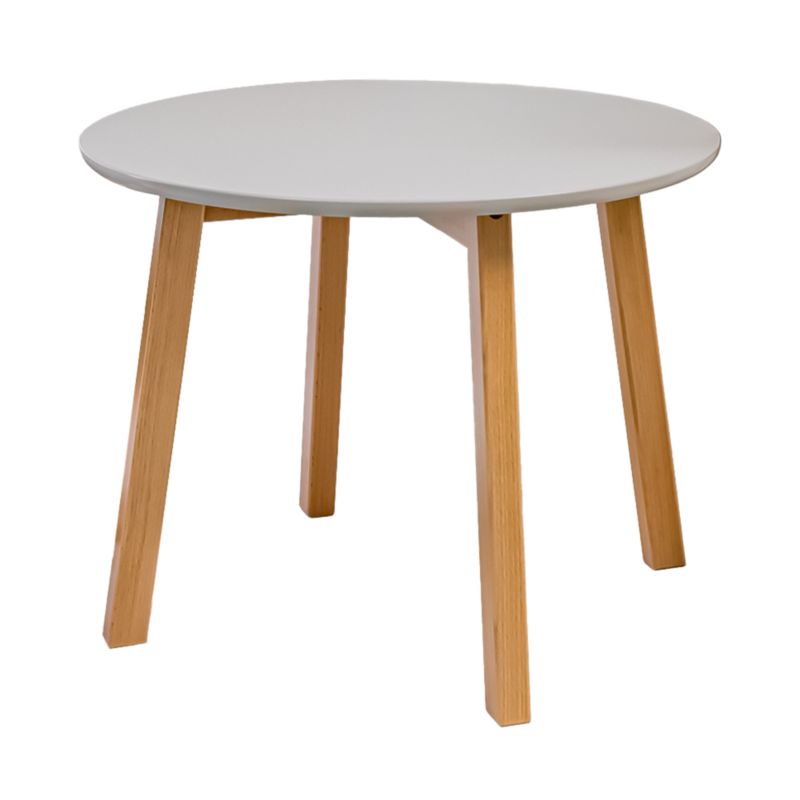 Okrągły Stolik Kawowy 60x47 cm do Salonu POSNORD - Stół Pomocniczy MDF Nogi Bukowe - Skandynawski Stolik na Kawę Lakierowany 1szt